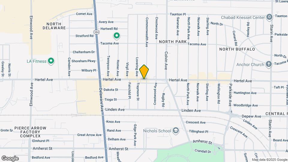 1247 Hertel Ave Mapa y Detalles de la Ubicación