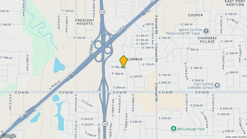 1814 S 108th E Ave Map and Location Details