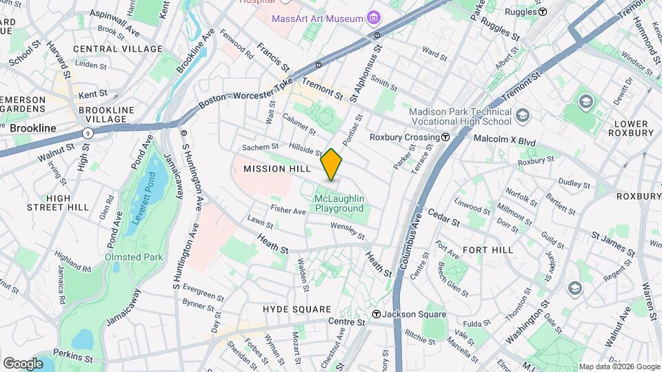 214 Parker Hill Ave Mapa y Detalles de la Ubicación