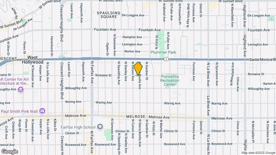 941 N Sierra Bonita Ave Map and Location Details