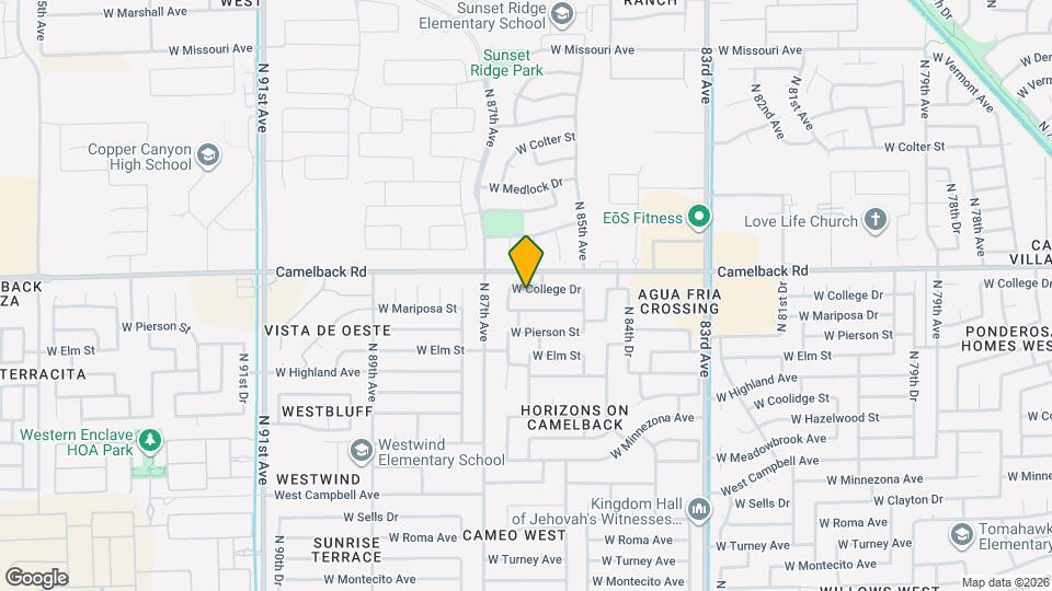 8619 W College Dr Mapa y Detalles de la Ubicación