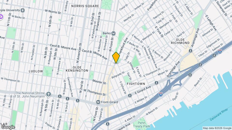 1613 Frankford Ave Map and Location Details