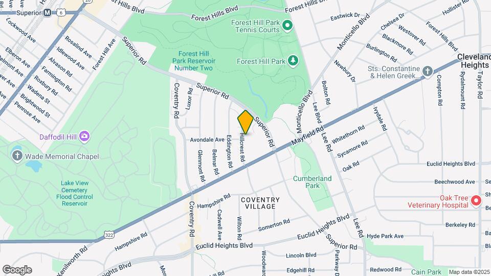1623 Hillcrest Rd Map and Location Details