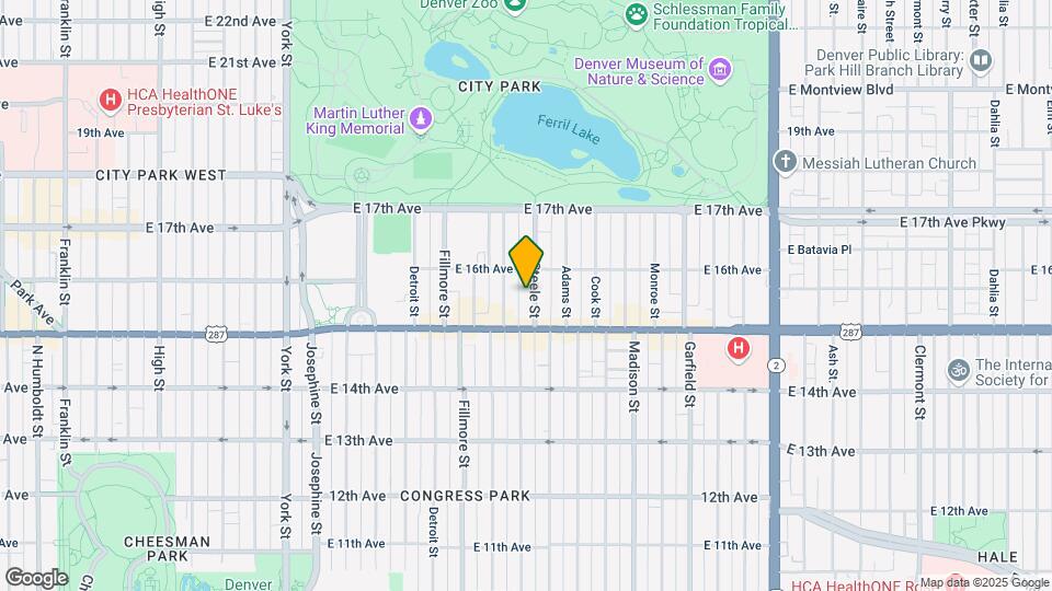 1553 Steele St Map and Location Details