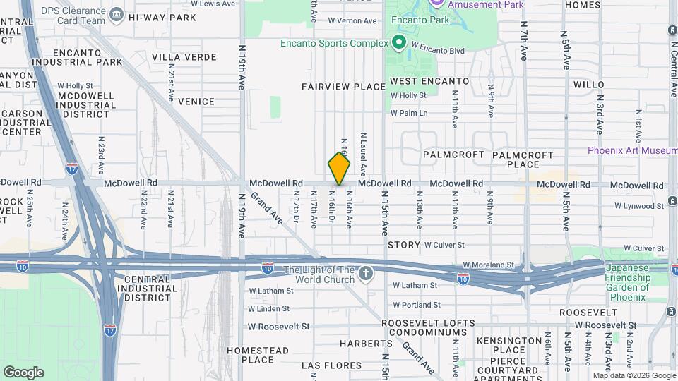 1613 W McDowell Rd, Unit Unit 4 Map and Location Details