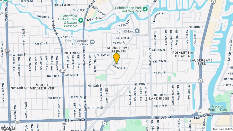 819 NE 14th Pl Map and Location Details