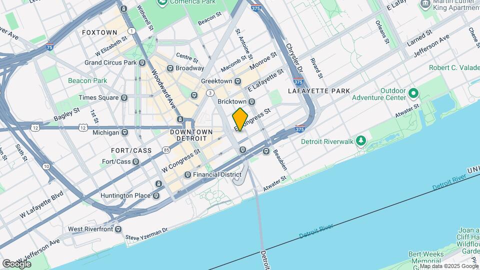 555 Brush St Map and Location Details