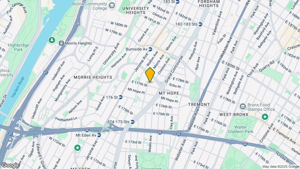 105 E 177th St Mapa y Detalles de la Ubicación