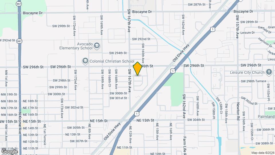 16552 SW 297th Terrace Mapa y Detalles de la Ubicación