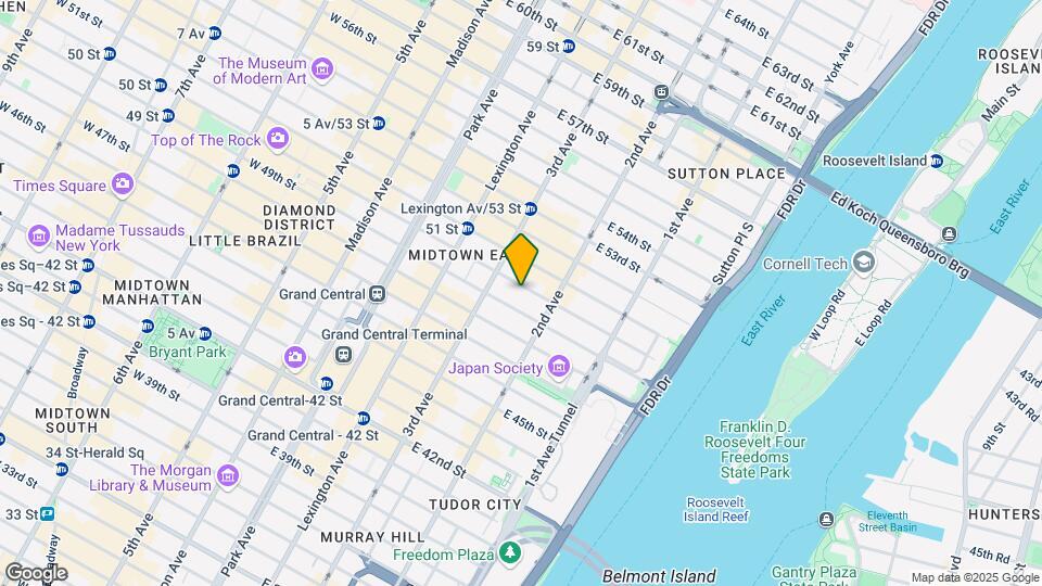 230 E 50th St Map and Location Details