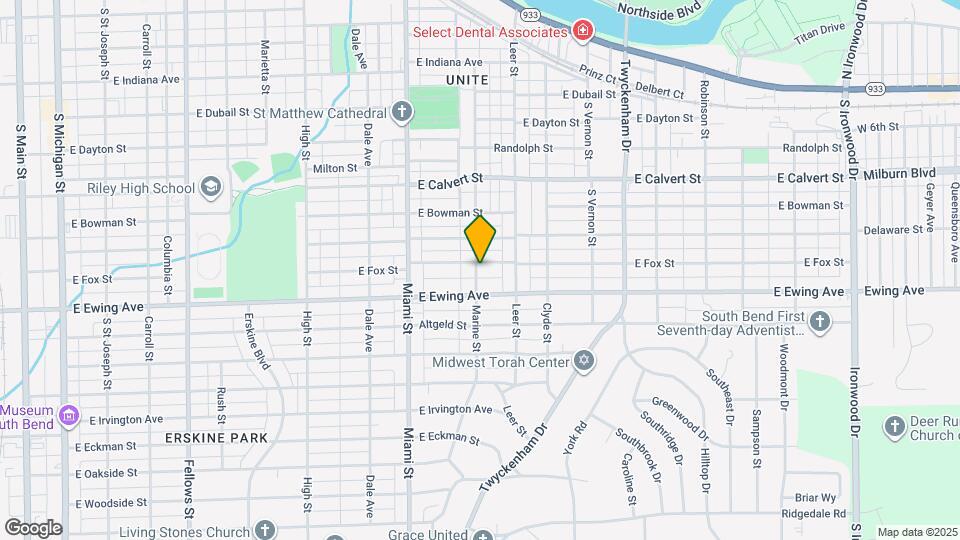 1202 E Fox St Map and Location Details