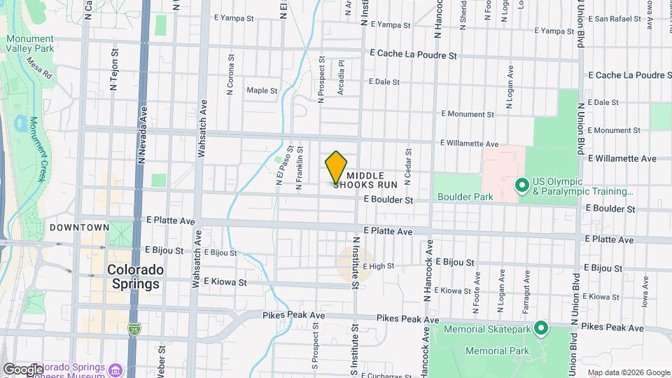 822 E Boulder St Map and Location Details