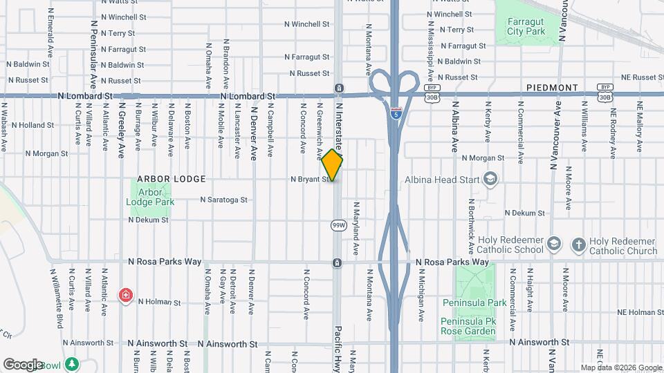 6933 N Interstate Ave Map and Location Details