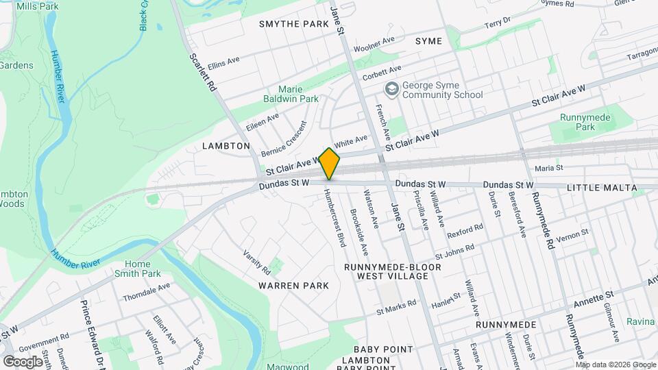 3635 Dundas St W, Unit 1 Map and Location Details