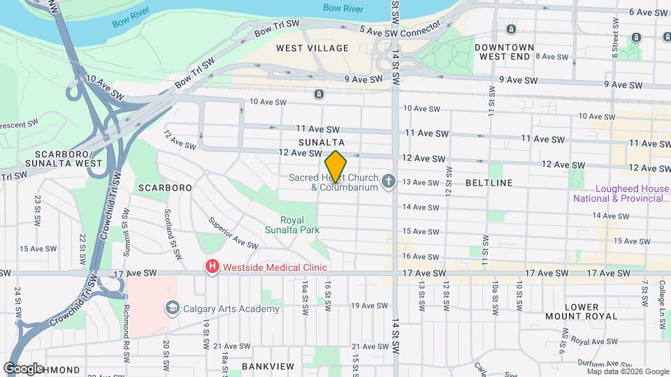 1627-1613 13 Ave SW Map and Location Details