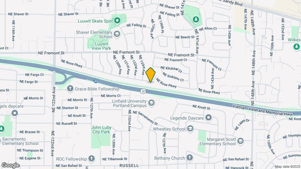 13420 NE Rose Pkwy Map and Location Details