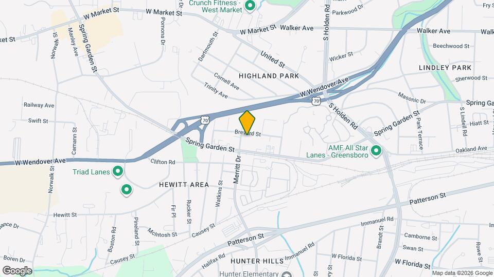 3611 Brevard St Map and Location Details