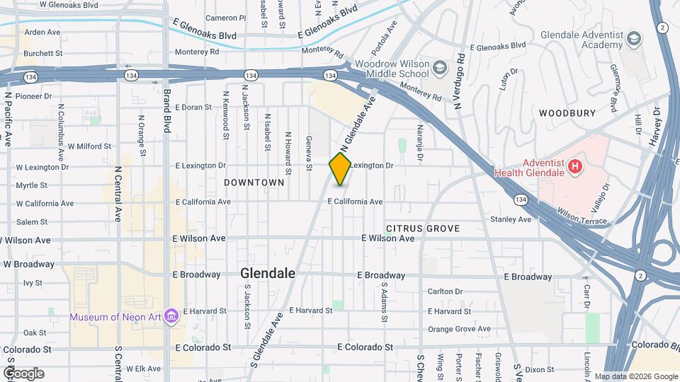 305 N Cedar St, Unit 204 Map and Location Details
