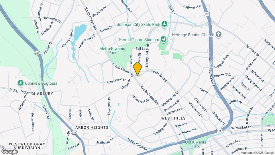 1408 Knob Creek Rd Map and Location Details