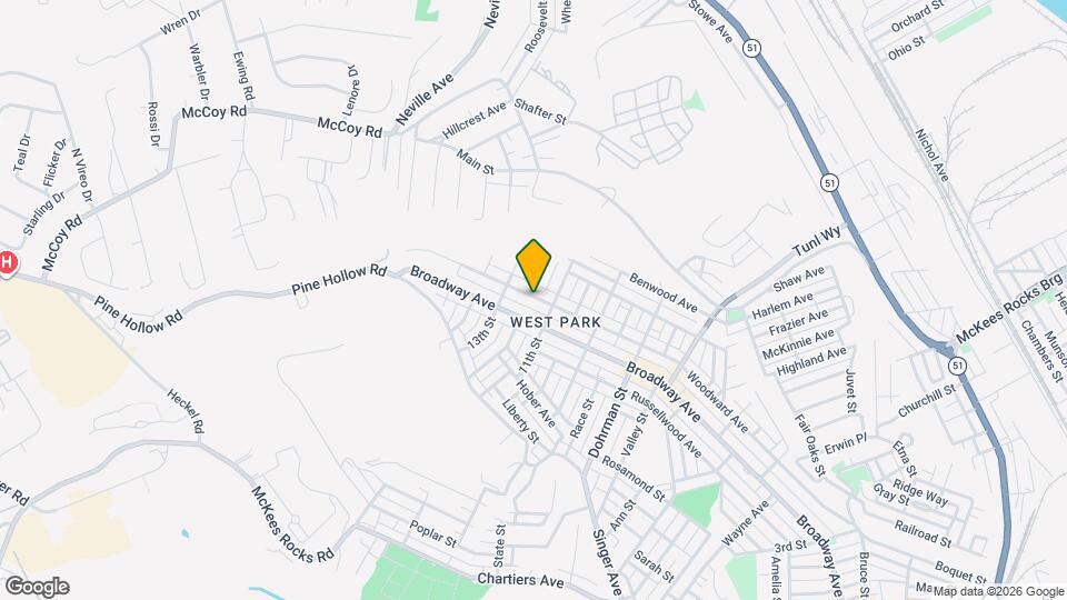 1115 Woodward Ave Map and Location Details