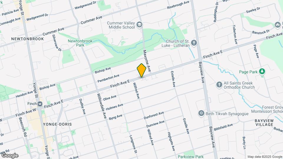 203 Finch Av E Map and Location Details