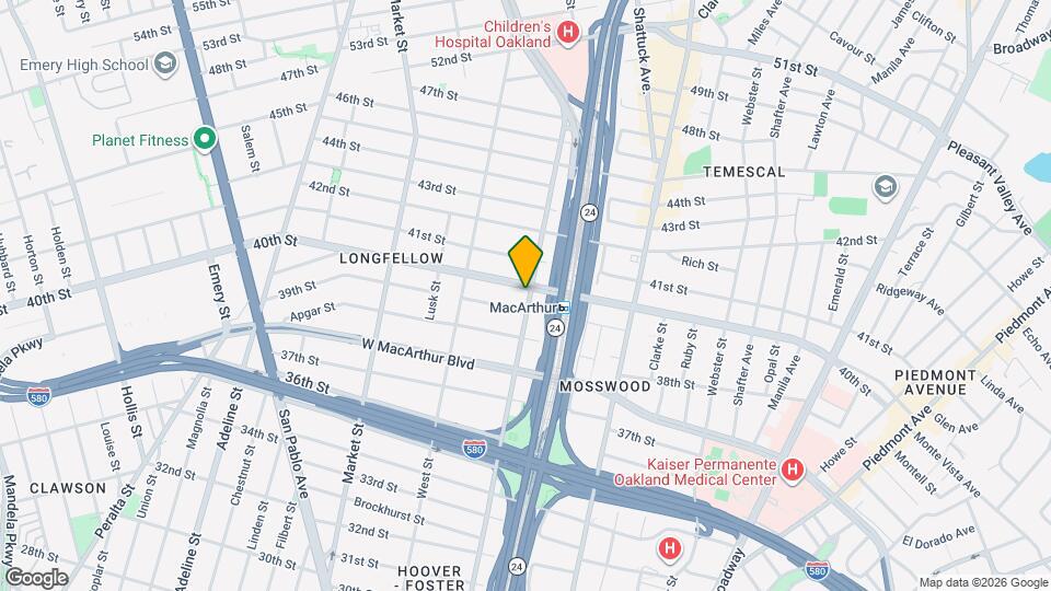 655 40th St Map and Location Details