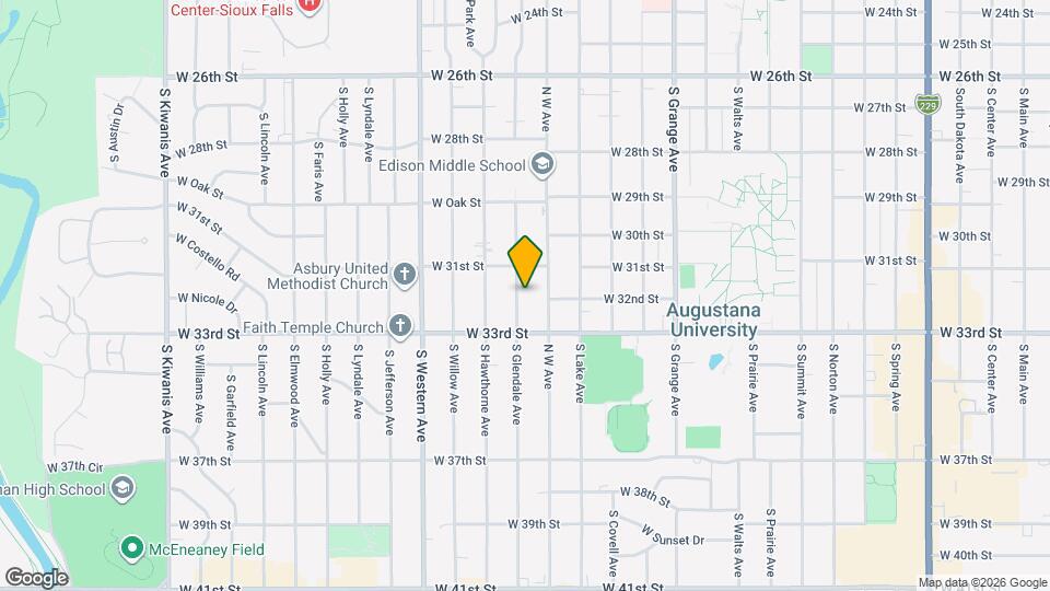 4 Bedroom, 2 Bathroom Home for Rent in Sioux Falls, Unit 058 Map and Location Details