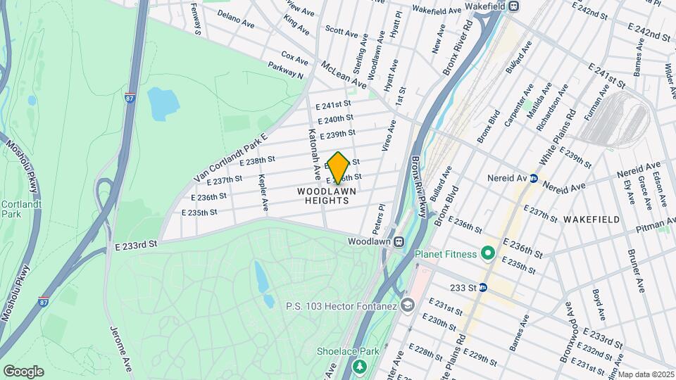 325 E 235th St, Unit One bedroom Map and Location Details