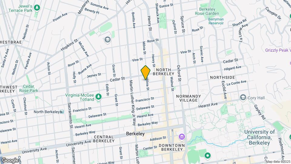 1620 Milvia St, Unit A Map and Location Details
