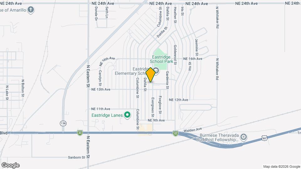 1305 Evergreen St Map and Location Details