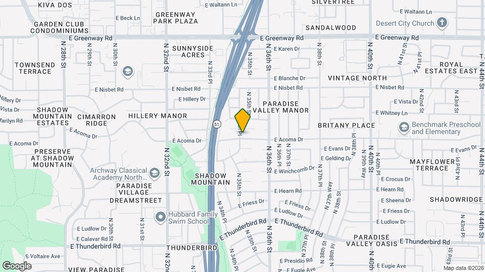 3452 E Acoma Dr Mapa y Detalles de la Ubicación
