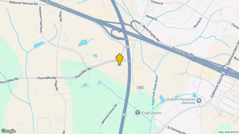 Furnished Studio-Greensboro - Airport Map and Location Details