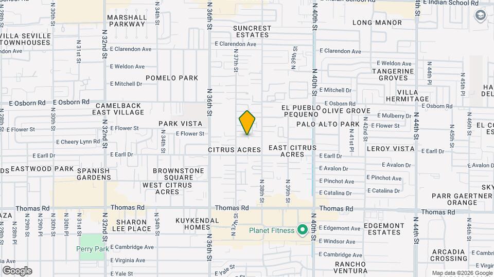 3725 E Flower St Mapa y Detalles de la Ubicación