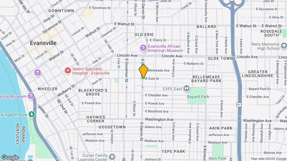 601 E Gum St Map and Location Details