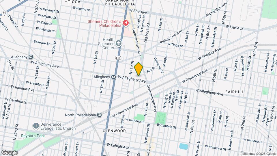 1219 W Allegheny Ave Map and Location Details