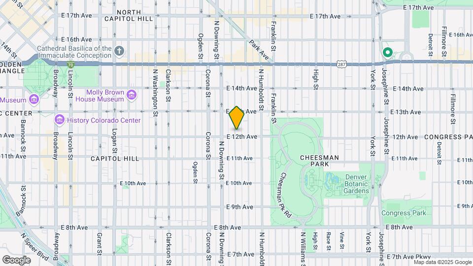 1305 E 12th Ave Map and Location Details