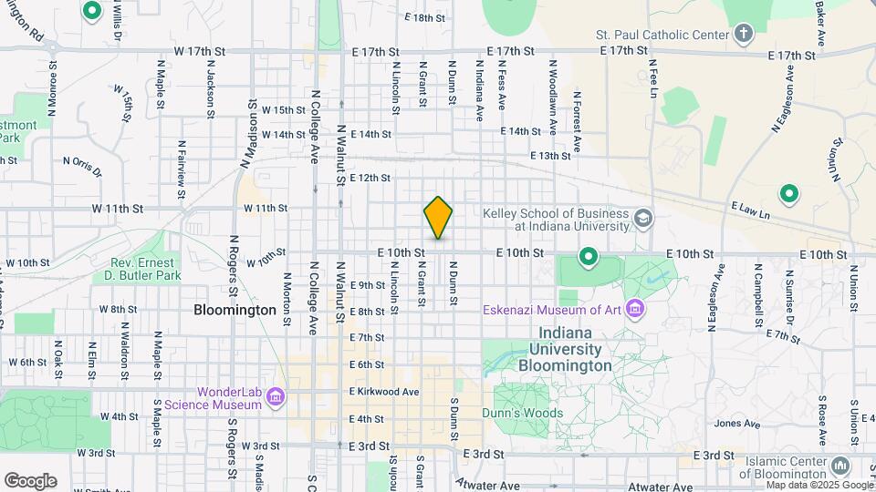 411 E 10th St Map and Location Details