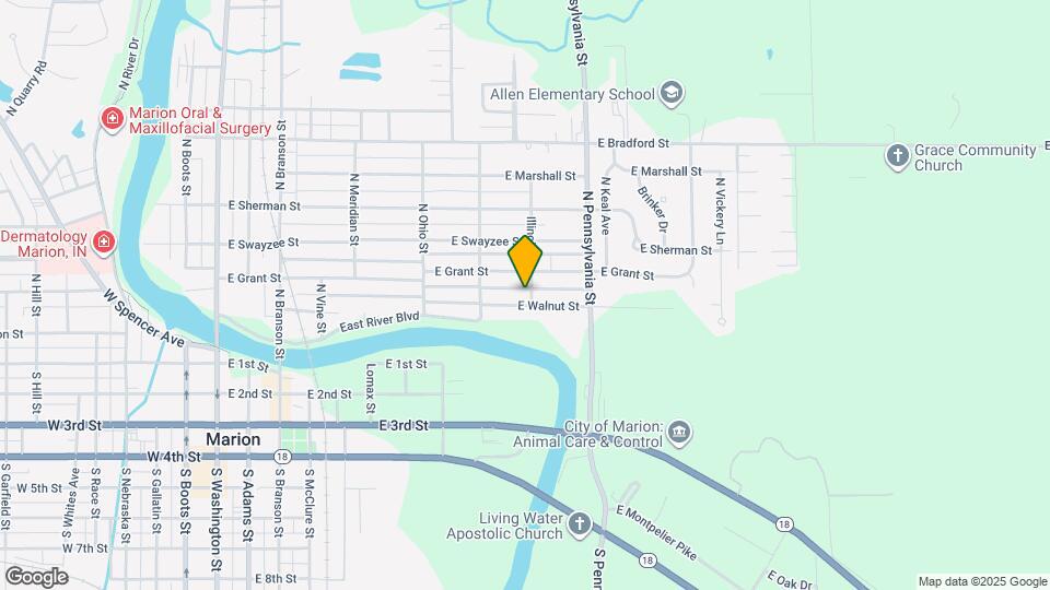 115 N Illinois St Map and Location Details