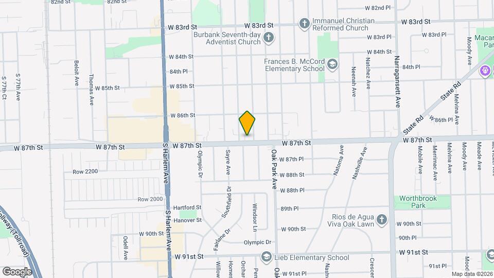 6908 W 87th St, Unit 1 Map and Location Details