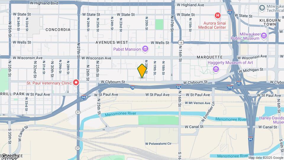 2016 W Clybourn St, Unit Marquette Housing - Upper Map and Location Details