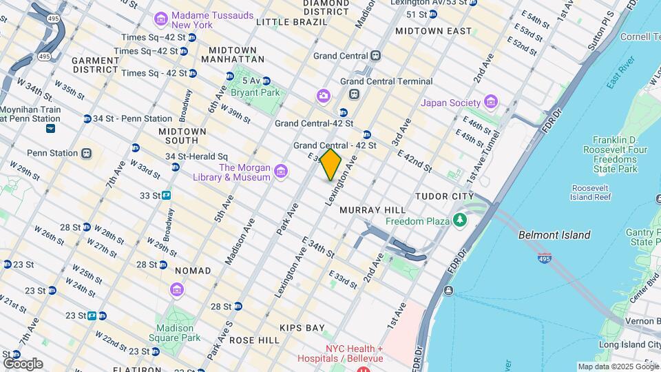 130 E 38th St Map and Location Details