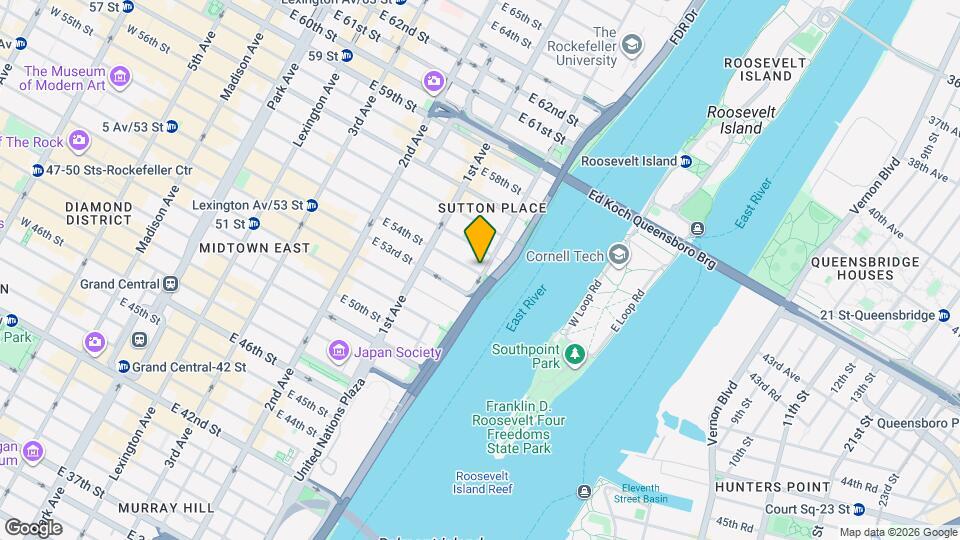 50 Sutton Pl S Map and Location Details