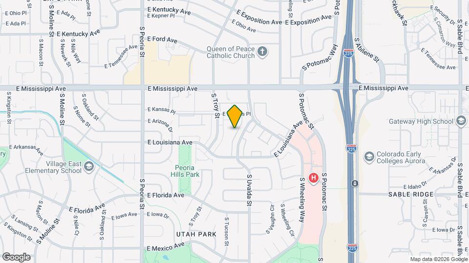 13024 E Kansas Pl Map and Location Details