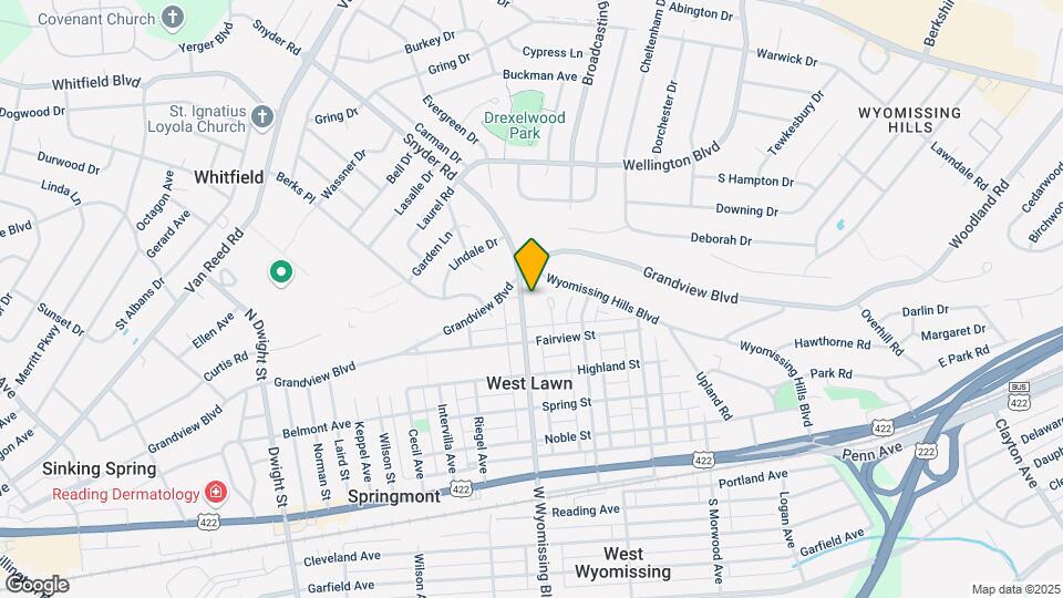 421 Woodside Ave Map and Location Details