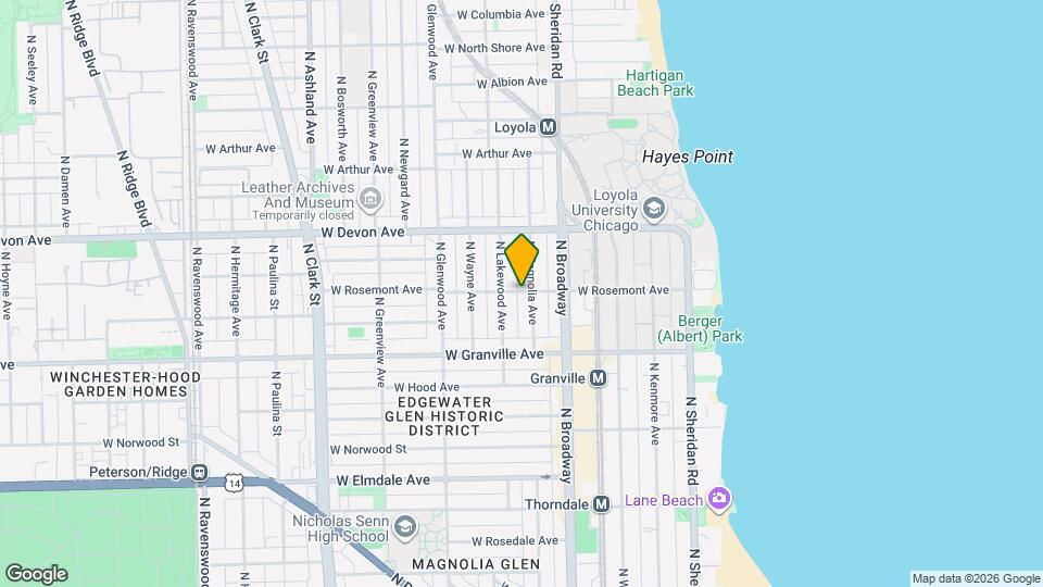 1249 W Rosemont Ave Mapa y Detalles de la Ubicación