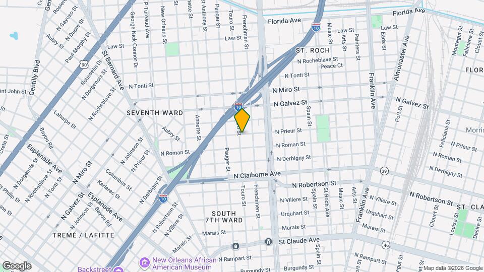 1837 Touro St Map and Location Details