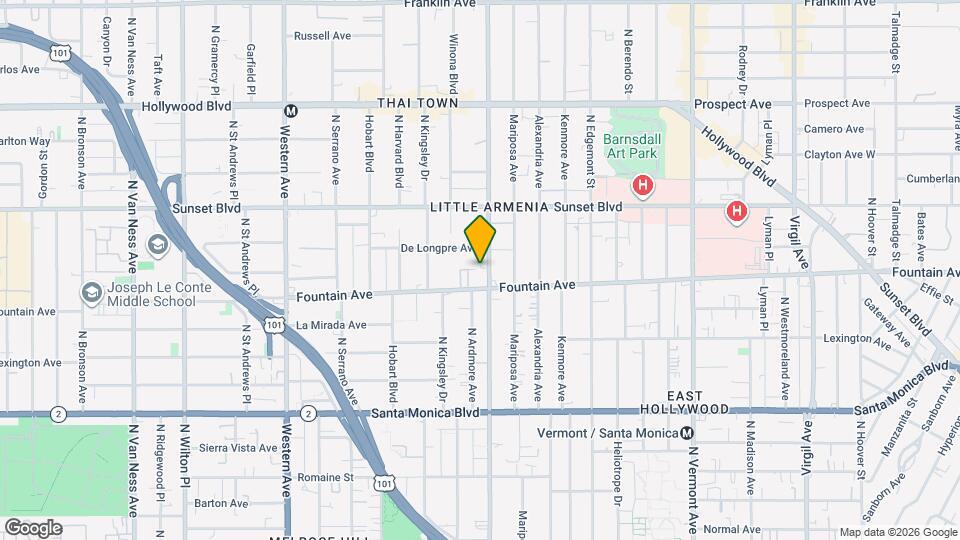 1321 1/4 Normandie Ave Map and Location Details