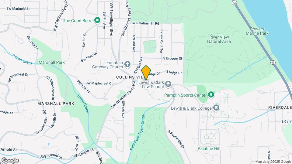 9938 SW Terwilliger Blvd Map and Location Details