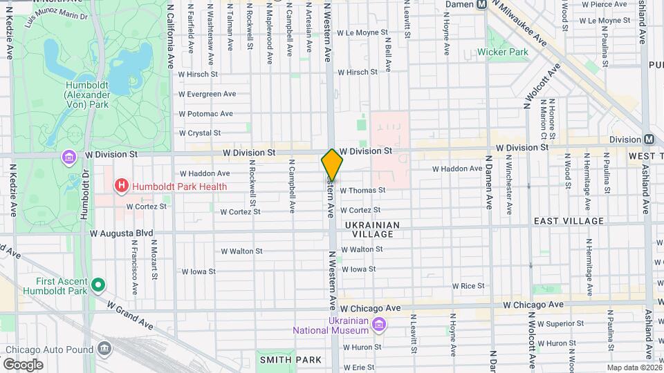 1107 N Western Ave, Unit 1 Map and Location Details