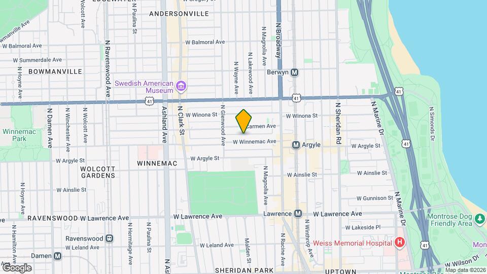1314 W Winnemac Ave, Unit 1314 W Winnemac Ave Map and Location Details